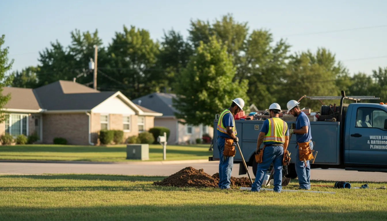 Residential water line and bathroom plumbing service in Danville, OH